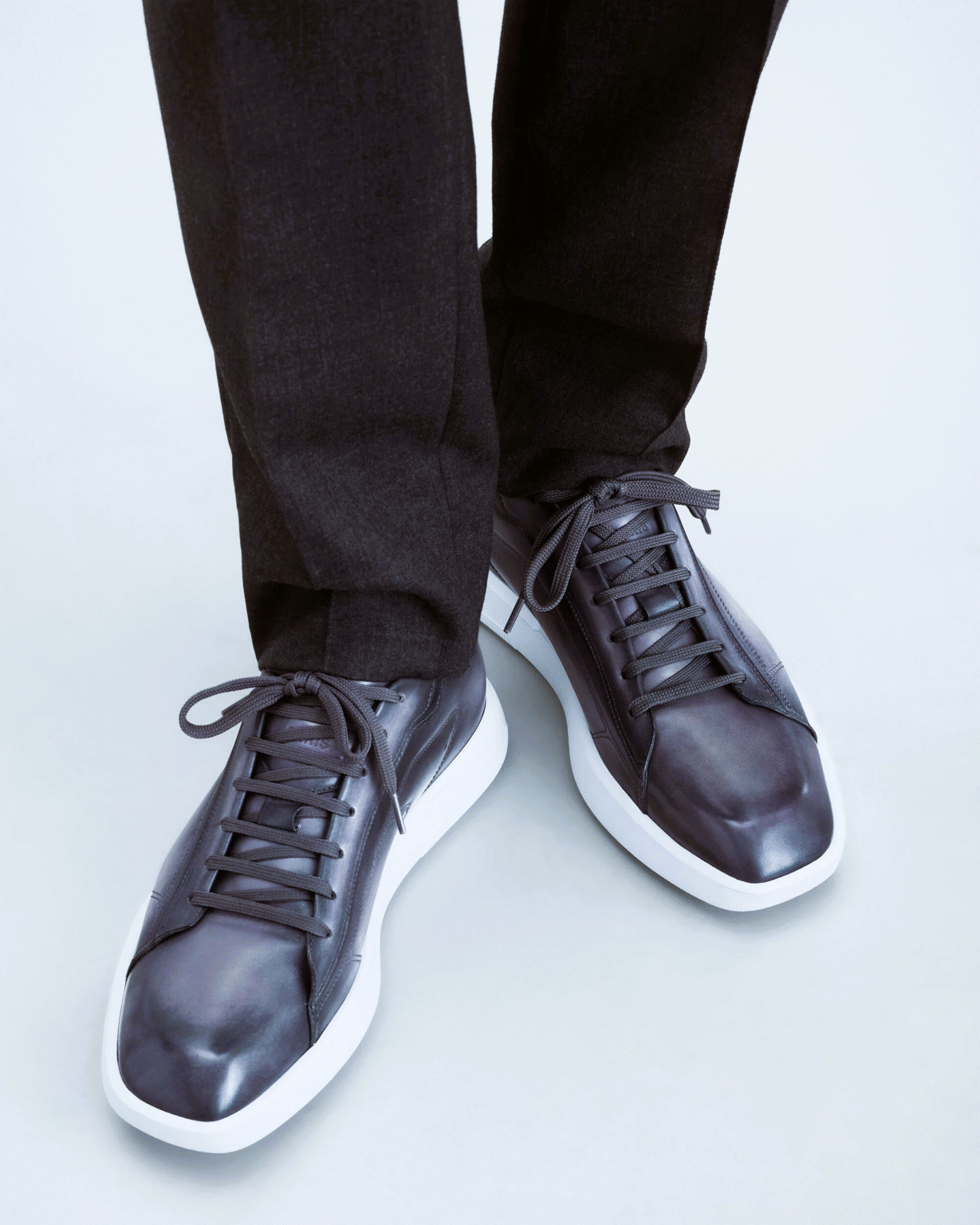 SNEAKERS BERLUTI STELLAR VENEZIA EN CUIR DE VEAU EN GRIS BLEUATRE