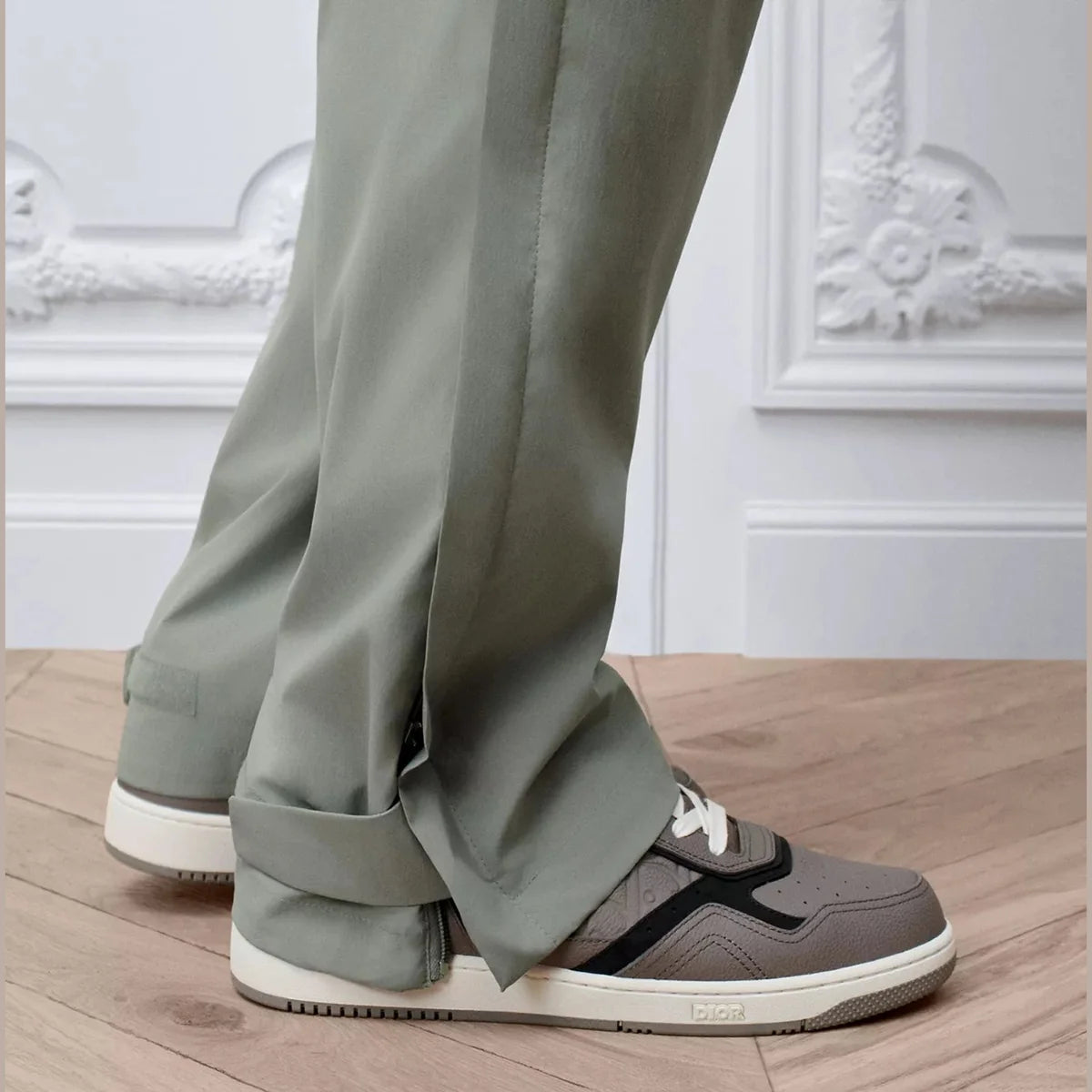 Espadrilles Dior - B27 Uptown basse - Cuir Grainé Gris