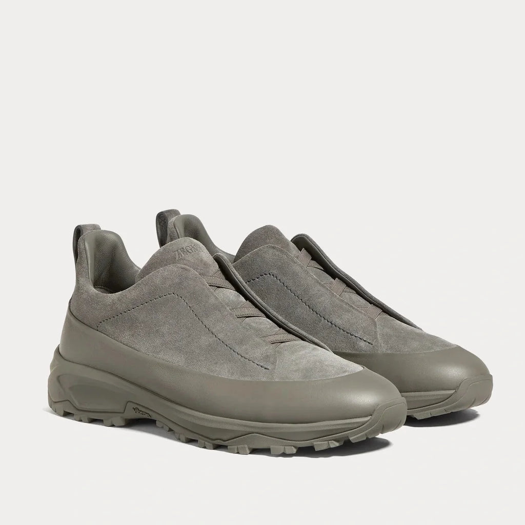 Espadrilles Zegna - Triple Stitch™ - Monte en Cuir et Veau Velours - Gris