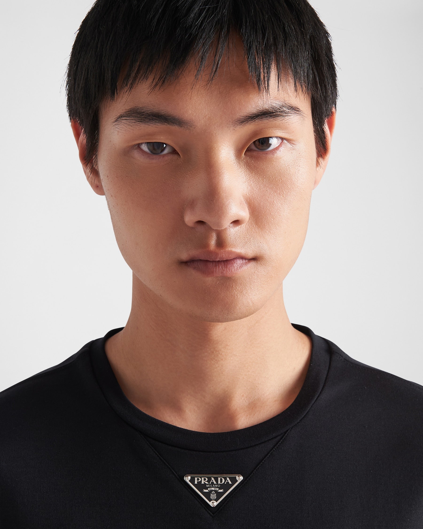 Prada black cotton T-shirt features