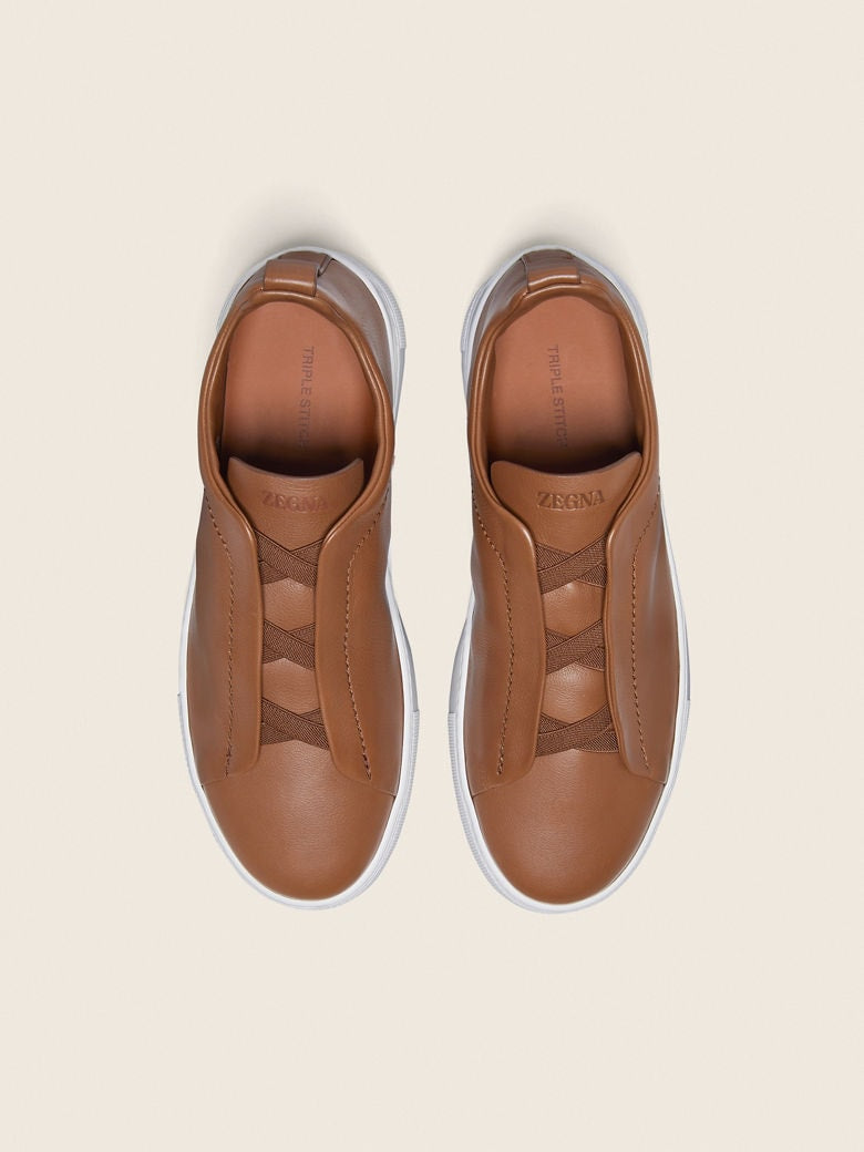 ZEGNA Triple Stitch™ Luxury Leather Sneakers,