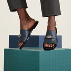 Hermès Gabriel men's sandals dark blue