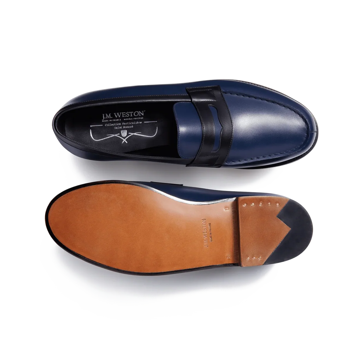 Mocassins J. M WESTON - 180 - Bleu Marine