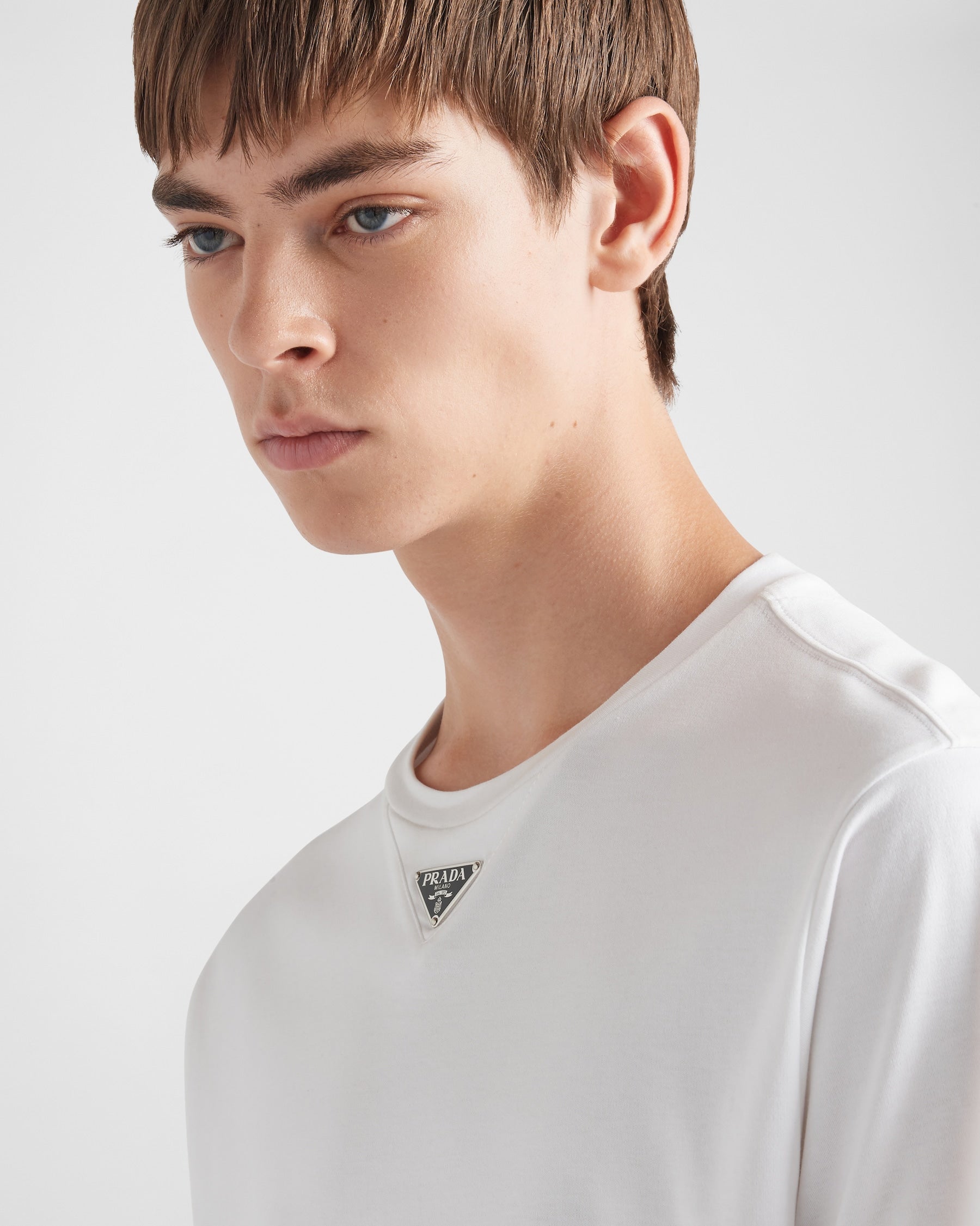 Prada white cotton t-shirt featuring