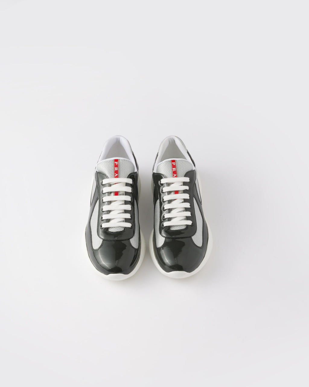 Prada America's Cup Sneakers in anthracite grey and silver