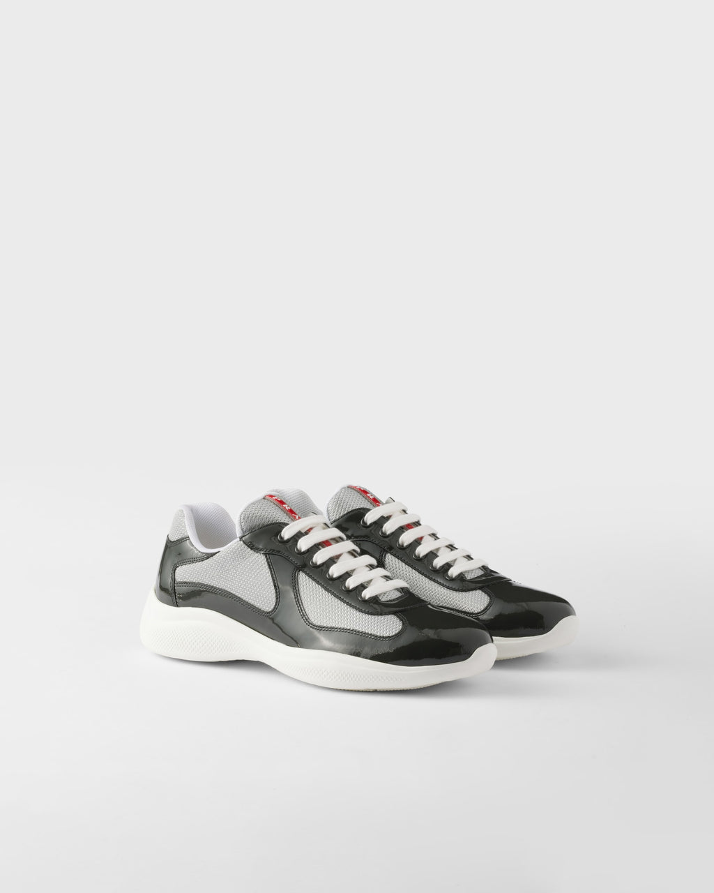 Prada America's Cup Sneakers in anthracite grey and silver