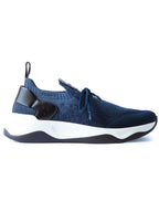 SNEAKERS BERLUTI SHADOW EN MAILLE STRETCH CUIR EN BLEU MAJORELLE