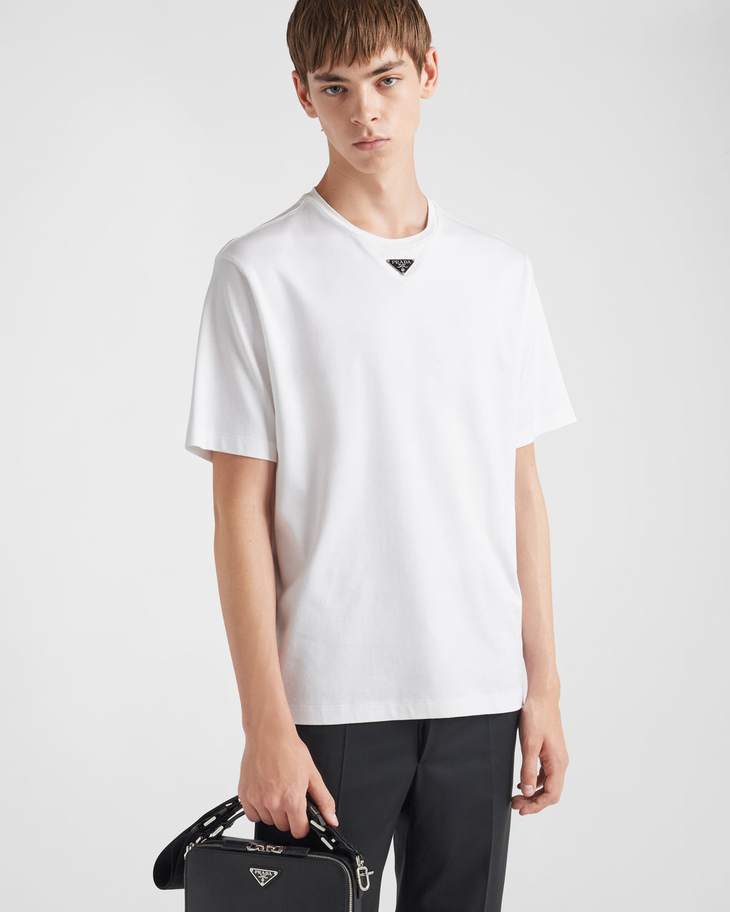 Prada white cotton t-shirt featuring