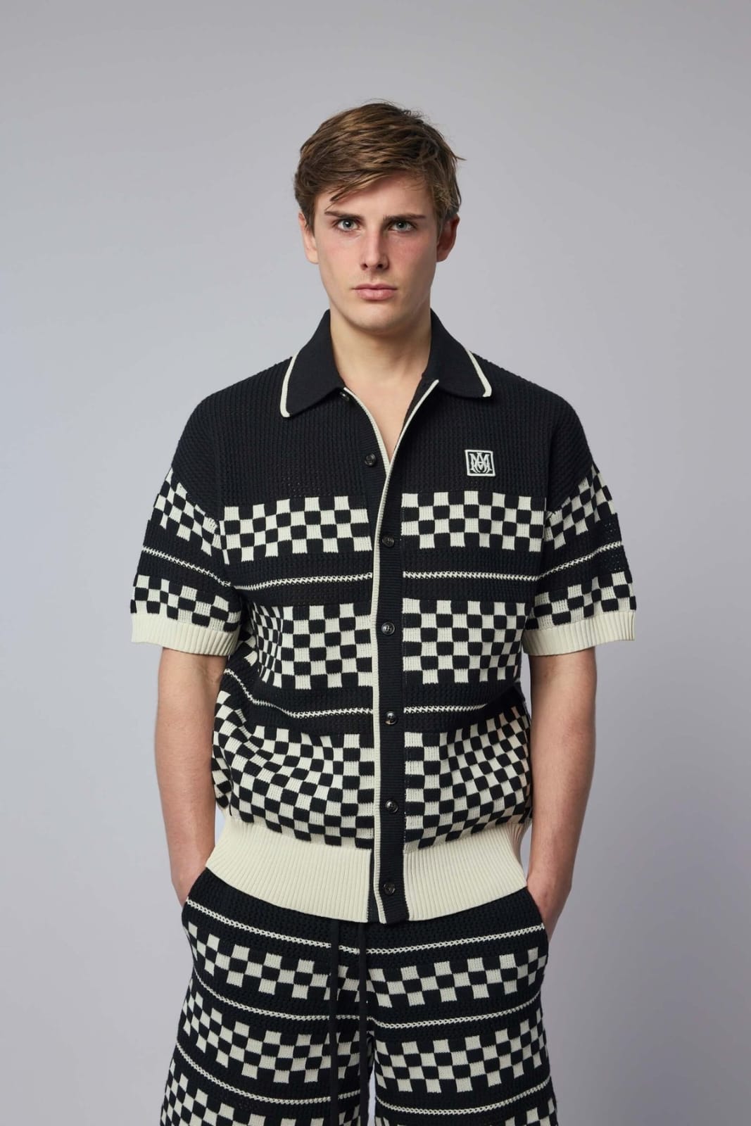 Amiri Checkered Mesh Shirt.
